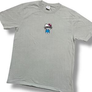 Hello Kitty Japanese Market Embroidered Sanrio Chest Graphic Censored Tee Sz L